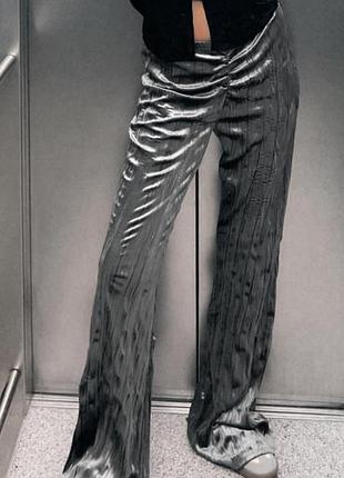 Брюки zara велюр кльош. р. s