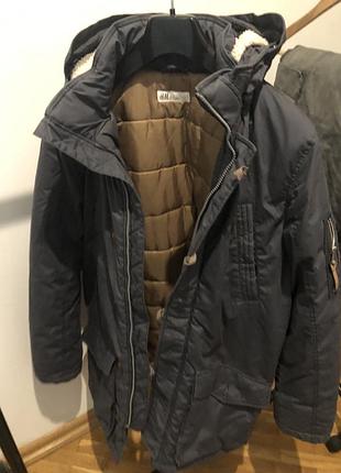 Куртка парка h&m для підлітка, графітова, 164 см (13-14 років)
