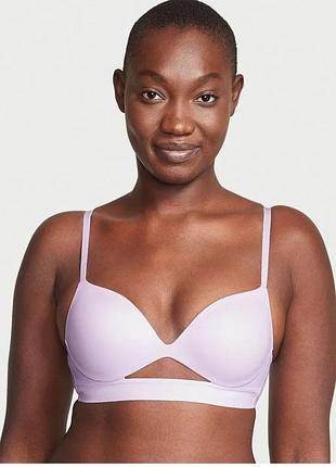 Брендовый бюстгальтер от victoria"s secret без косточек, с гладкой формованной чашечкой с легким пуш-ап  нежно-лиловогo цвета/ пыльная роза/, 38d.