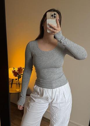 Жіночий лонгслів zara сірий