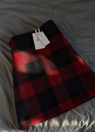Міні-спідниця жіноча tommy hilfiger у клітинку червоно-чорна