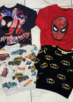 Коттоновая спортивная кофта, свитшот с начесом marvel 4-5 лет (104-110 см) разные