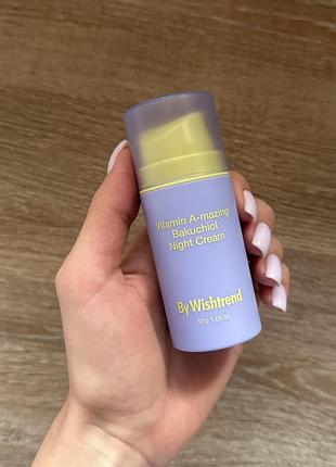 Ночной крем с ретинолом и бакучиолом by wishtrend vitamin a-mazing bakuchiol night cream 30 мл