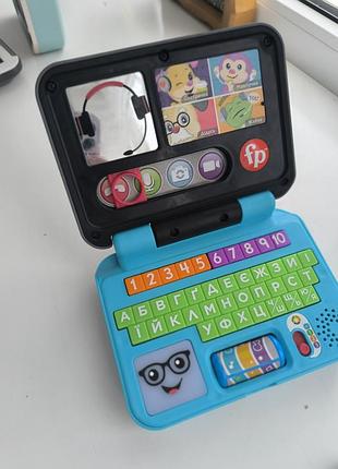 Розвиваючий музичний ноутбук fisher-price блакитний