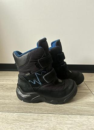 Дитячі черевики ecco 24 розмір snowride чорно-сині з мембраною gore-tex, 15,5 см