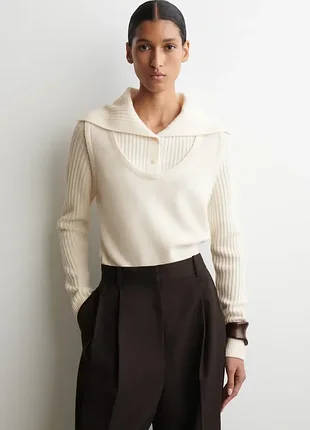 Джемпер женский cos layered merino wool jumper / м