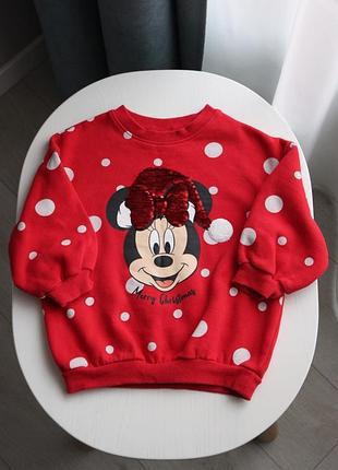 Новорічний светр, світшот mini mouse для дівчат