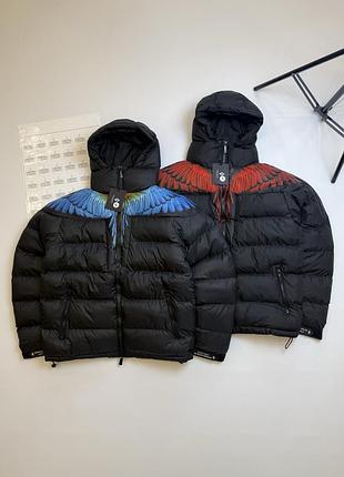 Marcelo burlon wings puffer / марсело бурлон зимовий пуховик з крилами чорний / куртка зимова чорна / зимний пухан marselo burlon county of milan