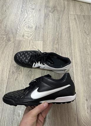 Сороконіжки nike tiempo rio ii tf чорно-білі