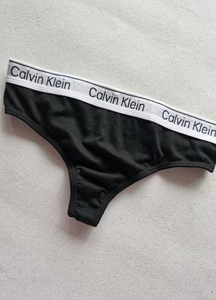 Жіночі трусики-стринги calvin klein чорні зі спортивним поясом