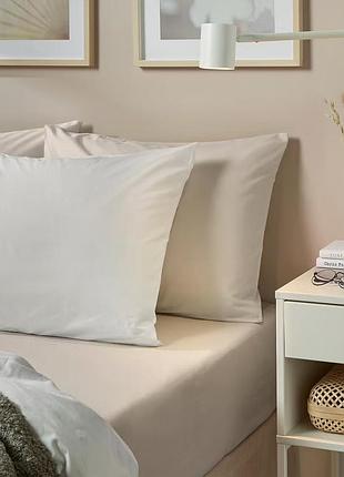 Простирадло на резинці ikea 140x200 см бежеве