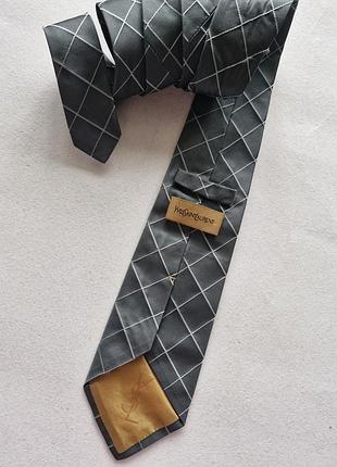 Краватка чоловіча yves saint laurent сіра в клітинку