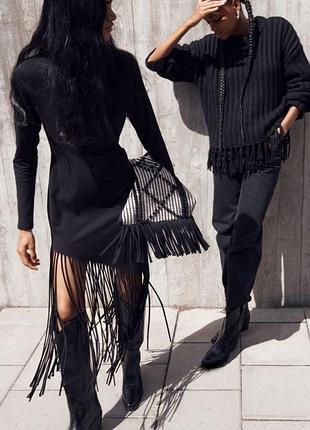 Трендова актуальна сукня/ плаття з бахромою в стилі «бохо» h&m uk 10/m/38🔥🔥🔥