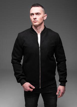Мужской черный бомбер casual