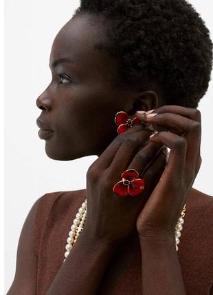 Сережки chanel квіти червоні маки 2026 brincos коробка, пакет , пильник штамп