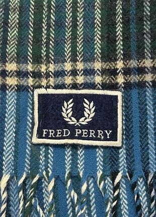 Шарф fred perry у клітинку синьо-зелений 2