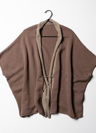 Fabiana filippi wool cashmere silk sweater sleeveless cardigan knit cape sequin details [kwh017512]