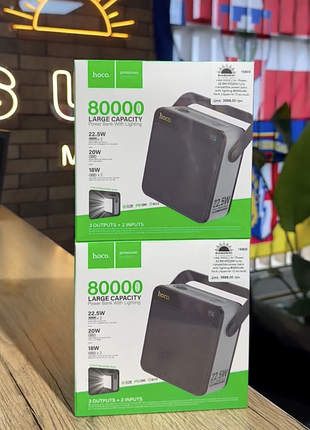 Портативна батарея hoco j101 power 22.5w+pd20w fully compatible power bank with lighting 80000mah (black)