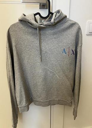 Худі armani exchange сіре з логотипом