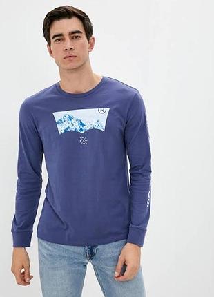 Лонгслів levi's синій з принтом гір 56х70х80 см