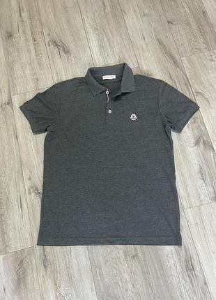 Чоловіча футболка-поло moncler сіра
