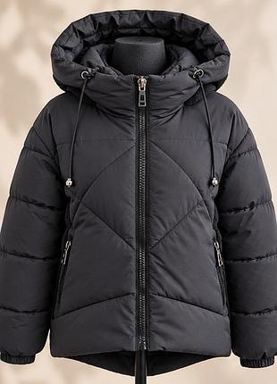 Женская зимняя куртка monte cervino oversize s/m черная из седди