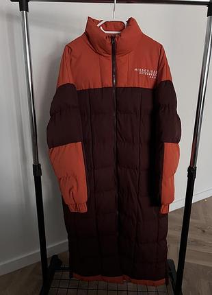 Пуховик жіночий missguided подовжений помаранчево-бордовий