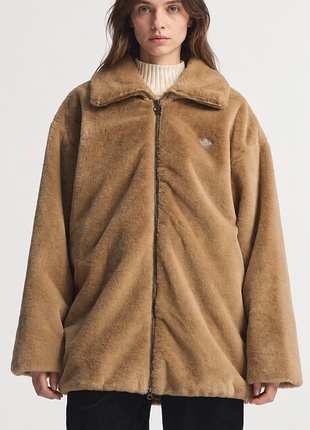 Нова жіноча шубка adidas originals fur jacket jy2383 коричнева s