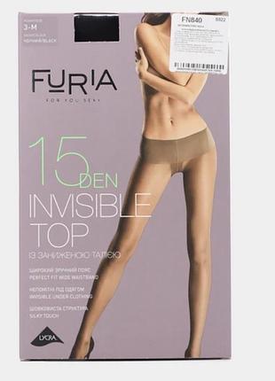 Жіночі колготки duna furia invisible top із заниженою талією (15 den, модель 1212) 4-l