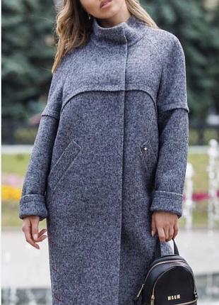 Пальто жіноче stella polare сіре пряме без капюшона