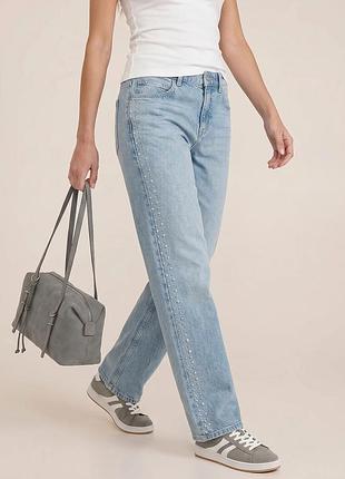 Брендовые джинсы sinsay с заклепками, р.50-52, ; 100% cotton, новые с этикеткой.