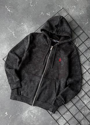 Новинка чоловіча тепла зіп худі на флісі polo ralph lauren