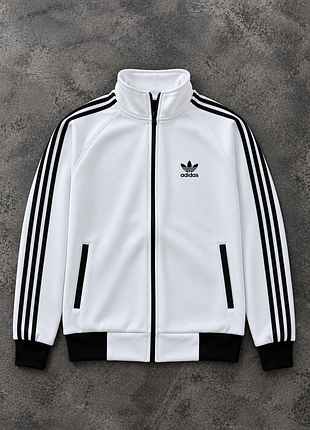 Спортивна кофта на флісі adidas стійка біла