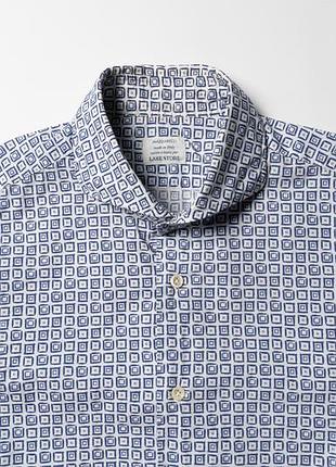 Mazzarelli lake store pattern blue white shirt button up  [smh017518]