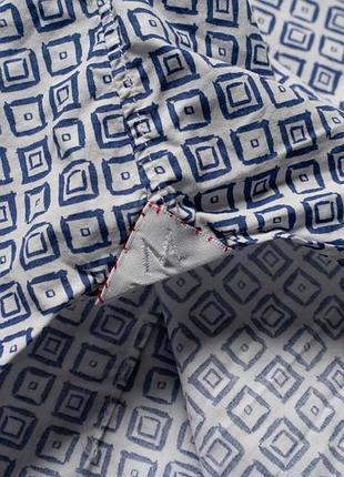 Mazzarelli lake store pattern blue white shirt button up  [smh017518] 3