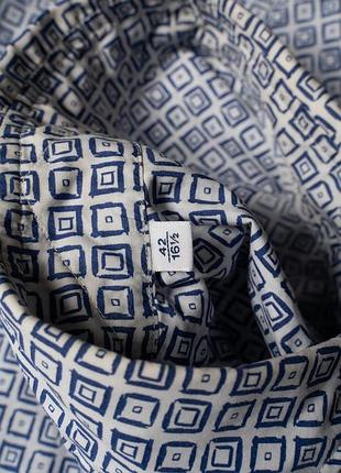 Mazzarelli lake store pattern blue white shirt button up  [smh017518] 6