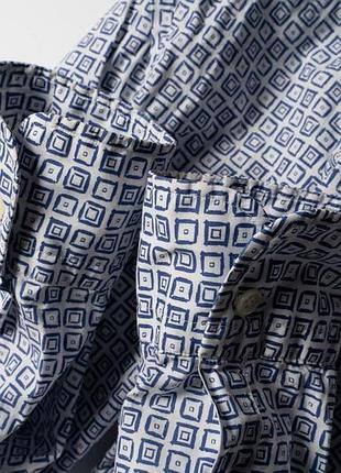 Mazzarelli lake store pattern blue white shirt button up  [smh017518] 10