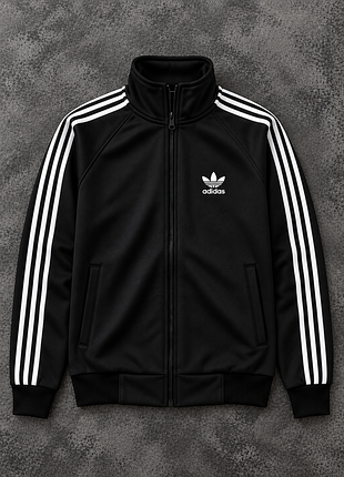 Спортивна кофта на флісі adidas стійка чорна
