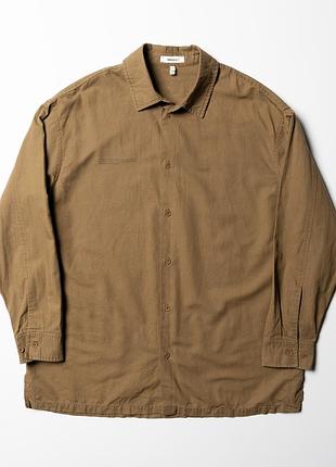 Pangaia organic cotton linen long sleeve overshirt relaxed fit button up  [smh017520]