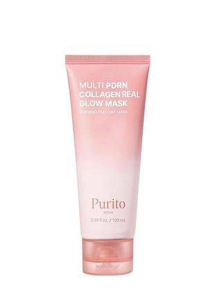 Маска-плівка для пружності та сяйва purito seoul multi pdrn collagen real glow mask, 100 мл