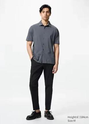 Хлопковая рубашка-поло airism uniqlo на полной застежке 100% хлопок размер м