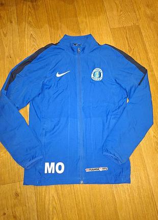 Спортивна кофта вітровка чоловіча nike dri-fit синя розмір s (44-46) на блискавці