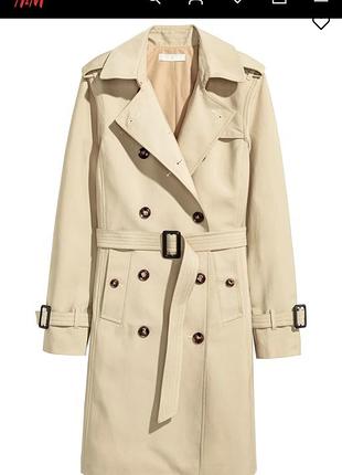 Двобортний плащ жіночий h&m, р. 36/s 2