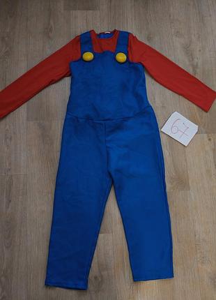 Детский карнавальный костюм супер марио (super mario) 122 см 128 см