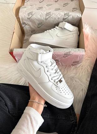 Кросівки nike air force 1 classic high white хутро ❄️ хутро ❄️ арт 0464