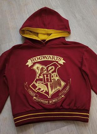Детская кофта худи harry potter (гарри поттер) и с изображением герба гогвартса (грифиндор) 122 см 128 см