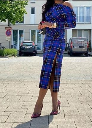 Яскравий блакитний костюм зі спідницею  і топ в клітинку по фігурі zara
⚡⚡⚡⚡⚡⚡⚡⚡⚡⚡⚡⚡⚡