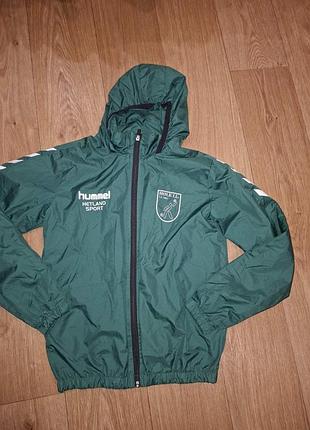 Спортивна кофта вітровка дитяча hummel 146-152 на 10-12 років для хлопчика на блискавці з капюшоном