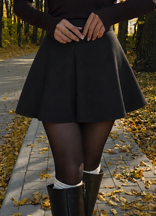 Чорна спідниця кльош жіноча 🖤жіноча спідниця ✨ shein 🍂 casual, базова 📏 розмір l (підійде на: m, l, xl, 46, 48, 50) 🔥 розкльошена міні
