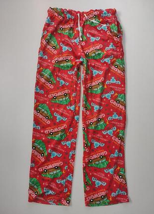 Пижамные прямые брюки под велюр l/xl пояс 42-60см